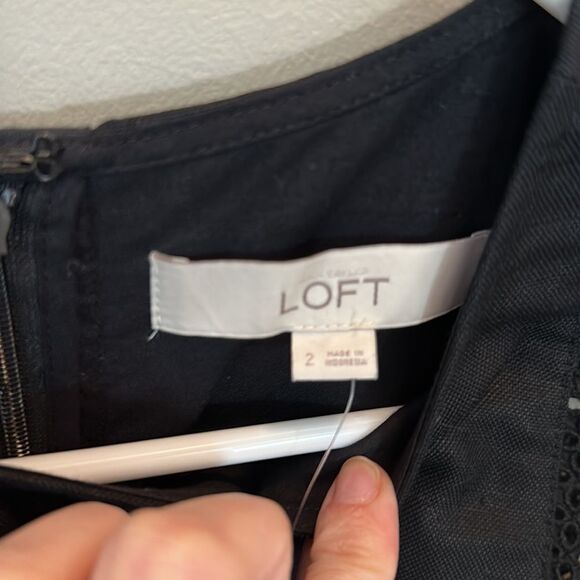 NWT Ann Taylor Loft Black Cut Out Style Linen Dress - Picture 3 of 10